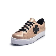 Imagem de Tênis Feminino Moda Fashion Brilhoso Sola Leve Costurada Cadarço Bonito Mulher Casual