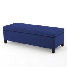Imagem de Recamier Bau Veneza 1,40M Suede Azul Marinho  - Clique Decor - Clique