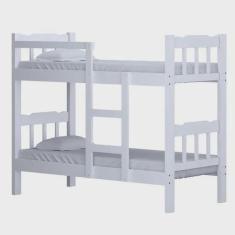 Imagem de Beliche Madeira Maciça Com Auxiliar Perola Branco Super Reforçado