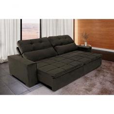 Imagem de Sofá Retrátil E Reclinável 290 Cm New Moscou Veludo Tabaco