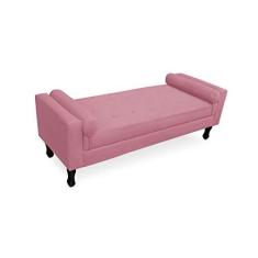 Imagem de Recamier Calçadeira Fênix Baú Estofado Quarto King 195cm Suede Rosa Barbie - DL Decor