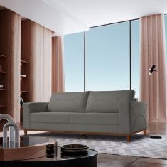 Imagem de Sofá Roma 3 Lugares Bouclê 2,40cm X 90cm X 85cm Cinza