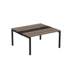 Imagem de Mesa Plataforma Dupla com Pé de Aço para Coworking 150X140/2P PDC15/14/2P Walnut/Preto