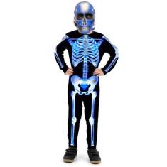 Imagem de Fantasia Esqueleto Rao X Infantil Roupa de Halloween Sulamericana 9235
