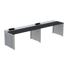 Imagem de Mesa de Plataforma Simples para 2 Pessoas Corporativa 140x792/2p Pscpp140/792/2p Preto/Cinza