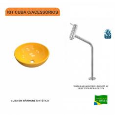 Imagem de Kit Cuba R35 Com Torneira Link 1062 Metal 1/4 Volta Compace 