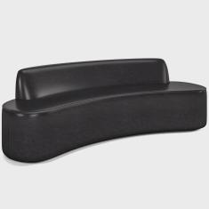 Imagem de Sofá 4 Lugares Curvo Sala de Estar Living Cancún D02 Couríssimo Preto 230 cm B-159 - Lyam Decor