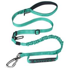 Imagem de Chioratree Coleira tática para cães resistente, 1,5 m a 1,8 m com elástico para absorção de choque, coleira reflexiva militar forte sem puxão, com 2 alças acolchoadas e cinto de segurança de carro