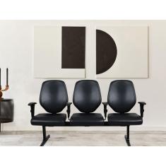 Imagem de Cadeira Longarina Amor Preta