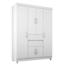 Imagem de guarda-roupa casal ecom flex 6 pt 2 gv branco e rosa