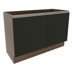 Imagem de Balcão Gabinete de Pia Madesa Glamy 120 cm 2 Portas - Rustic/Preto