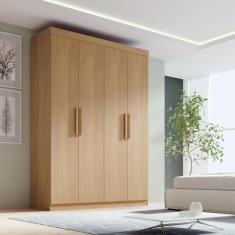 Imagem de Guarda-roupa Solteiro Fenix 04 Portas 03 Gavetas Cinamomo