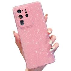 Imagem de MINSCOSE Compatível com Samsung Galaxy S20 Ultra 5G, linda cor neon brilhante, brilhante, fina, à prova de choque, capa brilhante de silicone para mulheres e meninas para Galaxy S20 Ultra 6,9