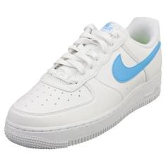 Imagem de Nike Tênis feminino Air Force 1 '07 (DV3808-103, branco/volt/azul universitário), Branco/Branco/Volt/Azul Universitário, 35