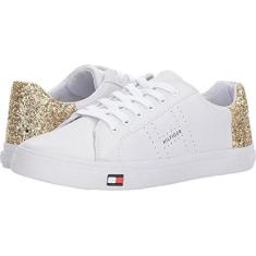 Imagem de Tommy Hilfiger Tênis feminino Lune, Branco/Ouro, 34