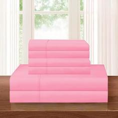 Imagem de Elegant Comfort Jogo de cama luxuoso macio 1500 de microfibra de qualidade premium resistente a rugas e desbotamento aconchegante 5 peças, lençol com elástico fácil em toda a volta, bolso profundo,