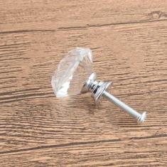 Imagem de 1/10 peças 20-40mm base dourada e prateada em forma de diamante puxadores de vidro cristalino armário puxa puxadores de gaveta puxadores de armário de cozinha, base de prata 20mm, 1 unidade