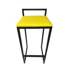 Imagem de Banqueta Alta Bali Estilo Industrial Assento Amarelo