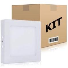 Imagem de Kit 10 Painel Plafon Quadrado Luminária Sobrepor Led 18W Bivolt Branco Frio
