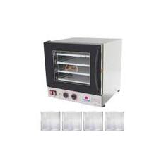 Imagem de Kit - Forno Turbo Prp-004 127V Preto + 4 Assadeiras - Progás