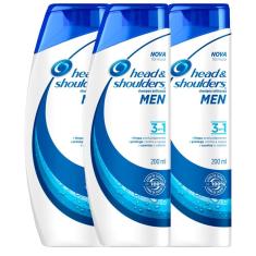 Imagem de Kit com 3 Shampoos Head & Shoulders Anticaspa 3 em 1 Masculino 200ml