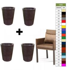 Imagem de Kit 4 Vaso Planta 50x40 Redondo Cônico Polietileno - Bgplasticos