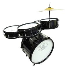Imagem de Bateria Acústica Infantil Preta Rock Baby Profissional Mdf 72 Cm