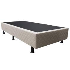 Imagem de Base Box para Cama Solteiro 88x188cm Liz S05 Suede Bordado Bege - Mpozenato