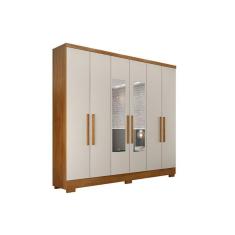 Imagem de Guarda Roupa Solteiro 6 Portas E 4 Gavetas c- Espelho E Pés Milly-veneza Cumaru-fendi