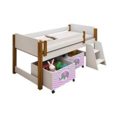 Imagem de Cama Solteiro Naty Com Baús Elefante Rosa + Luminária Nuvem - Divaloto