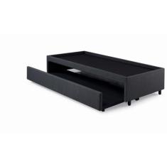 Imagem de Bicama Box Solteiro 88X188 Para Dois Colchões Tecido Cinza - Cama Inho