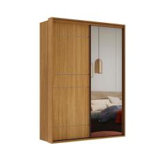 Imagem de Guarda-Roupa Solteiro com Espelho Qualitá 100% mdf 2 pt 3 gv Freijó