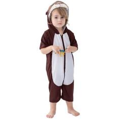 Imagem de Pijama Infantil Macacão Kigurumi Fantasia Urso Curto - anjo da mamãe, 