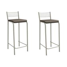 Imagem de Banqueta Genova 740mm Nickel (par) Nickel/Marrom