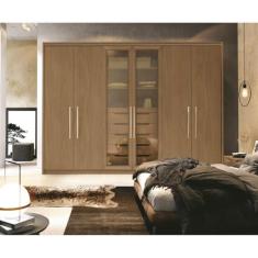 Imagem de Guarda-roupa Premium 6 Portas com Espelho Reflecta Freijó