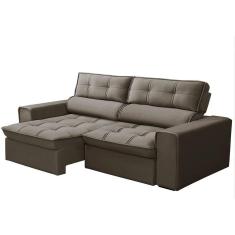 Imagem de Sofá Retrátil Reclinável 3 Lugares 220Cm Blanches F05 Veludo Castor