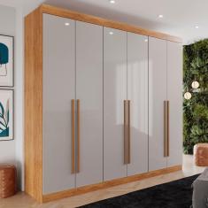 Imagem de Guarda-roupa Casal 100% Mdf 6 Portas 4 Gavetas Grécia - Mais Móveis Cor Cinamomo/off-white