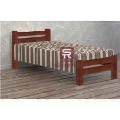 Imagem de Cama de Solteiro Piazza de Madeira Maciça Angelim Pedra/Tauari