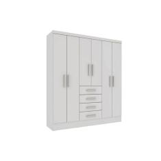 Imagem de Guarda Roupa 6 Portas Arizona C- E 4 Gavetas Branco-neve - Tcil Móveis
