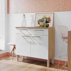 Imagem de Balcão Gabinete De Cozinha 90 Cm 2 Portas Nala Kits Paraná - Kit's Par