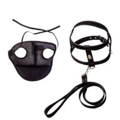 Imagem de Coleira Peitoral Preto Aplique E Boné Cachorros - N04 - Nicapet