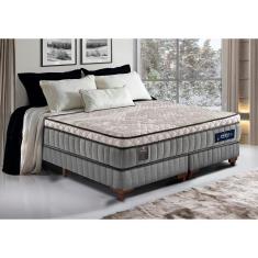 Imagem de Cama Box King Colchão Euro Pillow + Box 193X203x60 Molas Ensacadas Cama Inbox Frost Thermogel Living