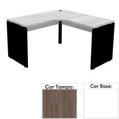 Imagem de Mesa De Escritório Em L Pé Painel Pe25 Em Mdp 145 X 145 X 60 Cm Cor Wa