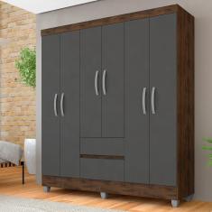 Imagem de Guarda Roupa Casal Cancun 6 Portas 2 Gav Cap/grafit - Móveis Arapongas