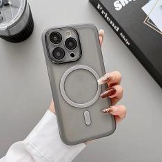 Imagem de Estojo protetor de lente transparente para iPhone 14 Plus 13 12 11 Pro Max Capa magnética de carregamento sem fio TPU, preto, para iPhone 12 Pro