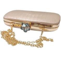 Imagem de Bolsa Feminina De Festa Clutch Texturizada Fecho Com Pedra - Lika Biju