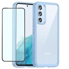 Imagem de GTBDEKI Capa transparente para Galaxy A54 5G, capa para Samsung A54 5G SM-A546U com protetor de tela HD, policarbonato rígido transparente à prova de choque + capa protetora de TPU para Samsung Galaxy