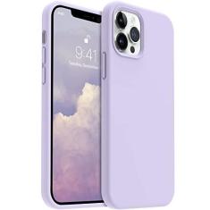 Imagem de AOTESIER Capa à prova de choque projetada para iPhone 12 Pro Max, capa de telefone de silicone líquido com [forro de microfibra macio antiarranhões] proteção contra quedas, capa fina e fina de 6,7