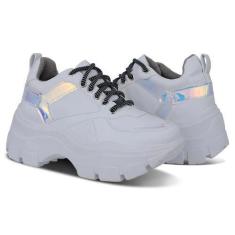 Imagem de Tênis Feminino Plataforma Alta Modelo Sneaker Academia Branco - Novo H