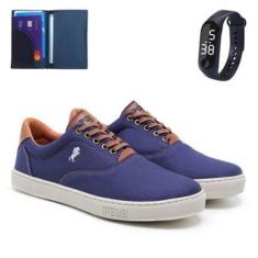 Imagem de Tênis Sapatênis Masculino De Amarrar Com Carteira E Relógio 2100-Masculino